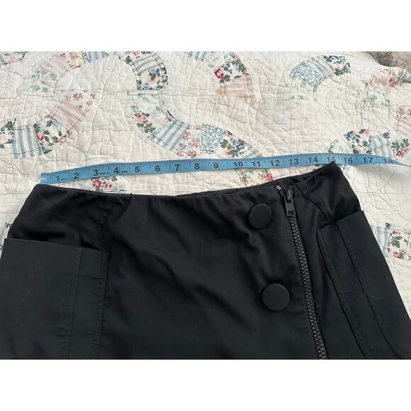 VINTAGE NINETIES 90'S ALESSANDRO DEL'ACQUA BLACK MINI SKIRT 44 MINIMALIST - Picture 5 of 5